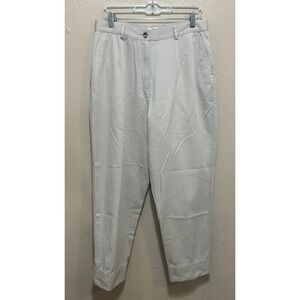 L.L.Bean Original‎ Fit Cotton Blend Pleated Pants Beige Women's Size 14